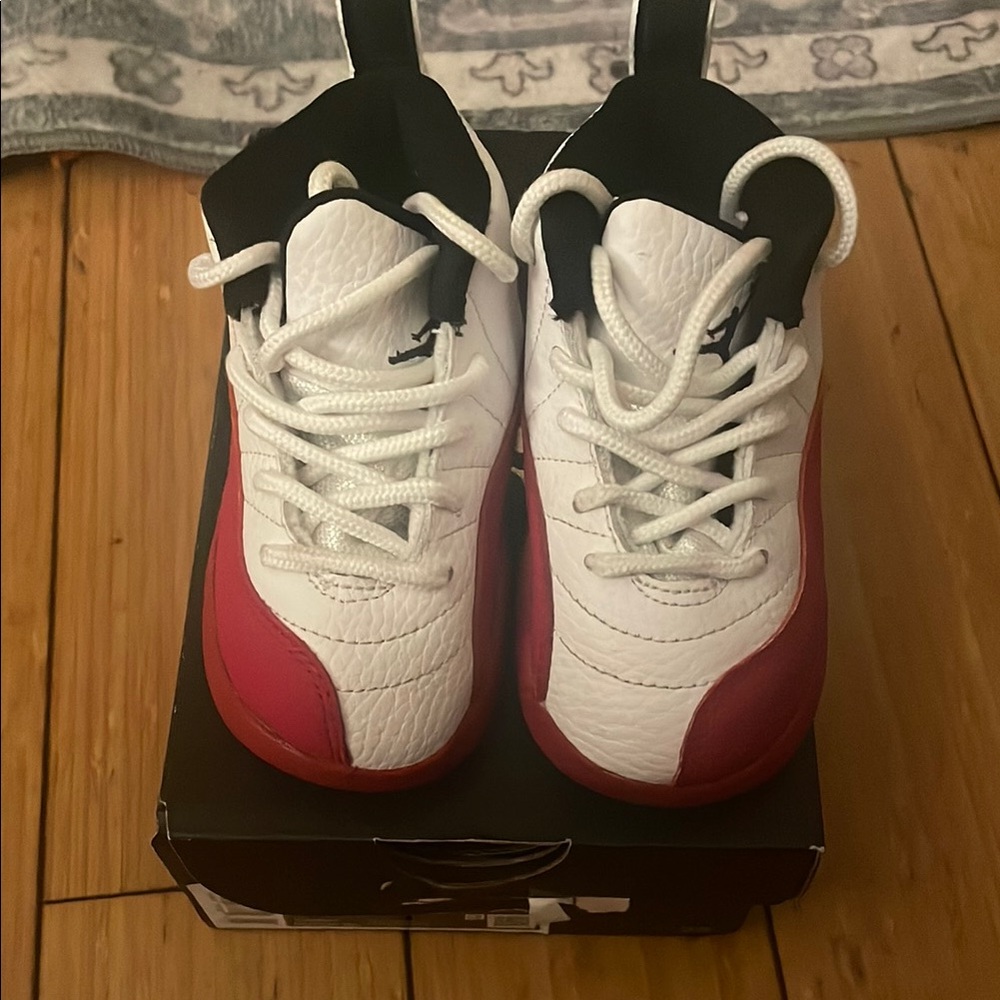 Jordan Red and White Sneakers Classic Design